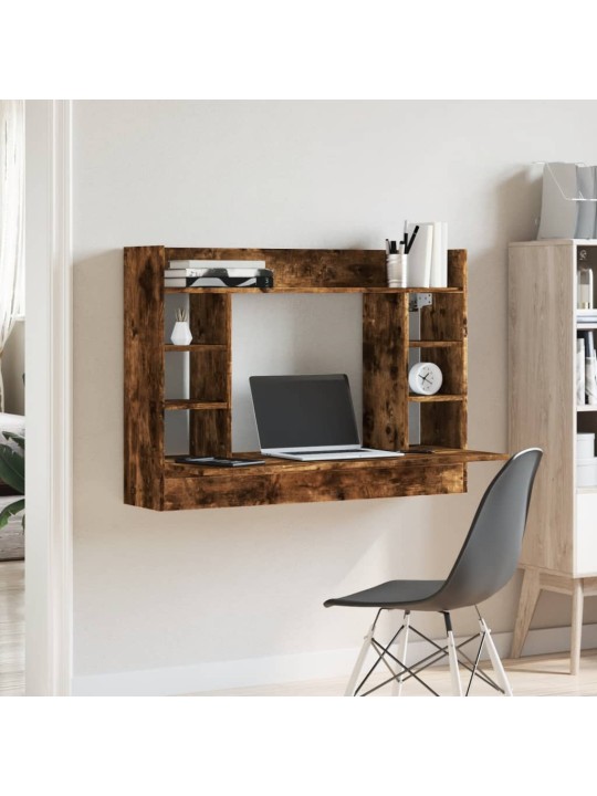 Nástěnný psací stůl kouřový dub 105x48x75 cm kompozitní dřevo