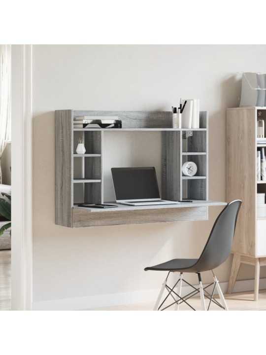 Nástěnný psací stůl šedý sonoma 105x48x75 cm kompozitní dřevo