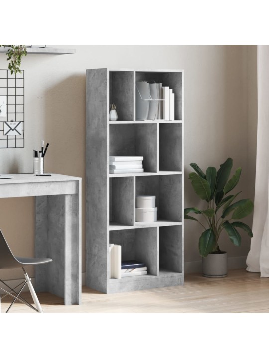 Knihovna betonově šedá 57 x 28,5 x 141 cm kompozitní dřevo