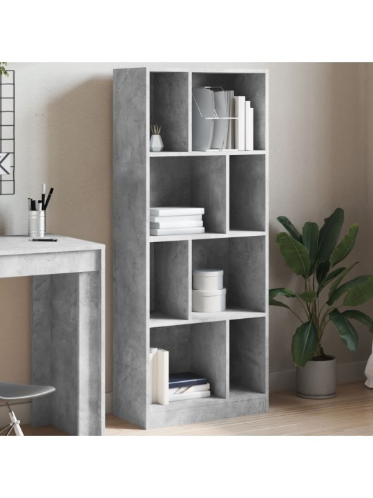 Knihovna betonově šedá 57 x 28,5 x 141 cm kompozitní dřevo