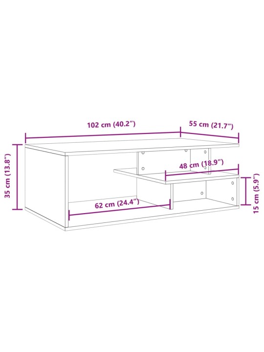 Konferenční stolek bílý 102 x 55 x 35 cm kompozitní dřevo
