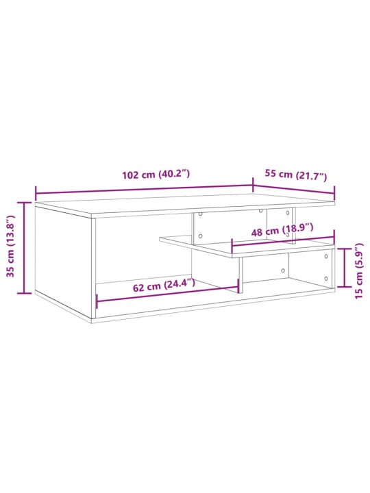 Konferenční stolek betonově šedý 102x55x35 cm kompozitní dřevo