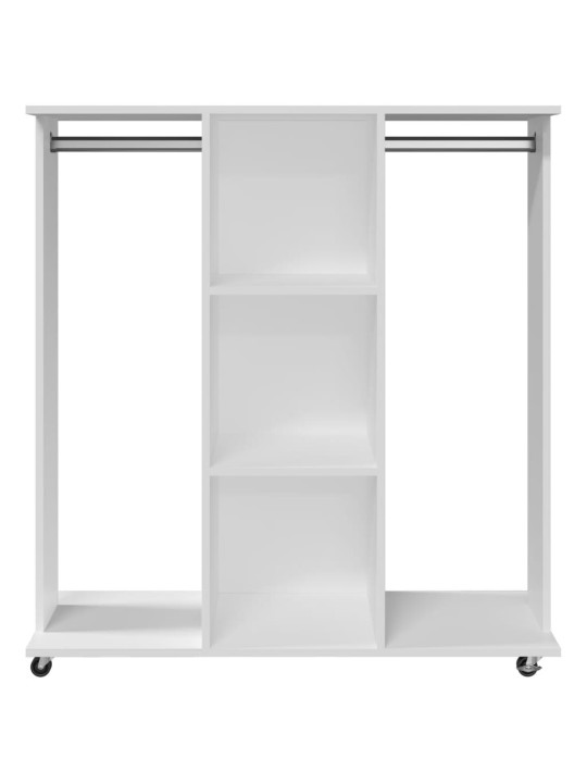 Šatní skříň na kolečkách bílá 102x38x110 cm kompozitní dřevo