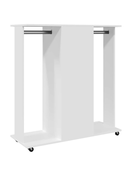 Šatní skříň na kolečkách bílá 102x38x110 cm kompozitní dřevo