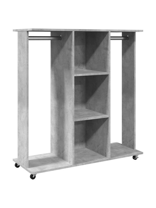 Šatní skříň na kolečkách betonově šedá 102x38x110 cm kompozit