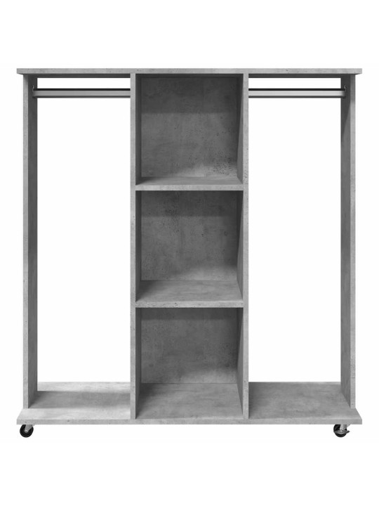 Šatní skříň na kolečkách betonově šedá 102x38x110 cm kompozit