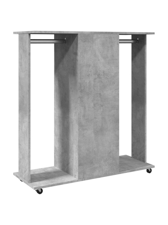 Šatní skříň na kolečkách betonově šedá 102x38x110 cm kompozit
