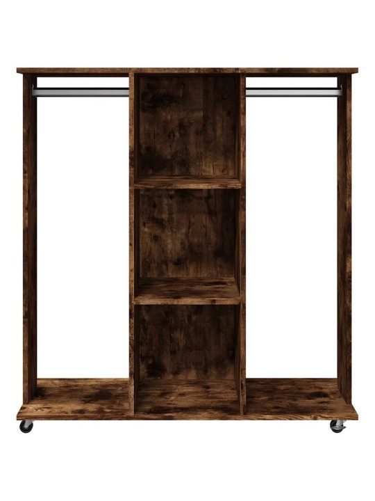 Šatní skříň na kolečkách kouřový dub 102 x 38 x 110 cm kompozit