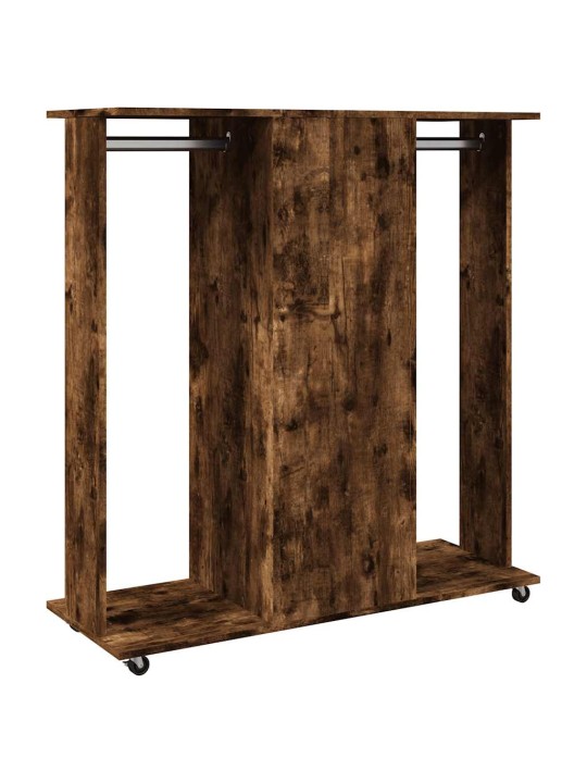 Šatní skříň na kolečkách kouřový dub 102 x 38 x 110 cm kompozit