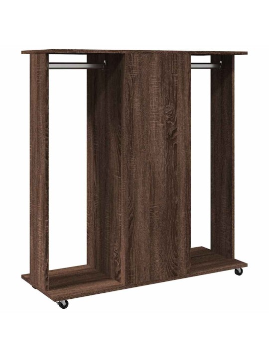 Šatní skříň na kolečkách hnědý dub 102 x 38 x 110 cm kompozit