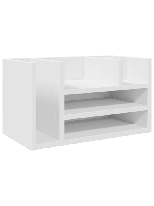 Stolní organizér bílý 44,5 x 24 x 25 cm kompozitní dřevo