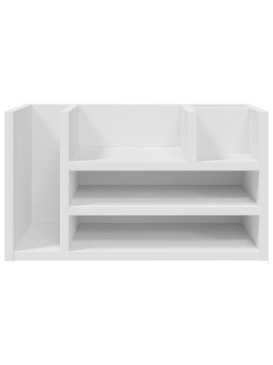 Stolní organizér bílý 44,5 x 24 x 25 cm kompozitní dřevo