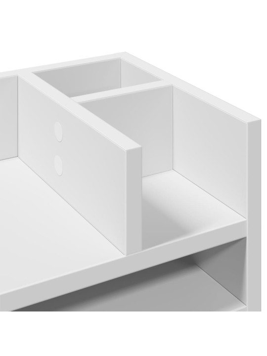 Stolní organizér bílý 44,5 x 24 x 25 cm kompozitní dřevo