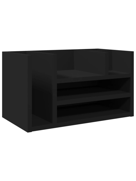 Stolní organizér černý 44,5 x 24 x 25 cm kompozitní dřevo