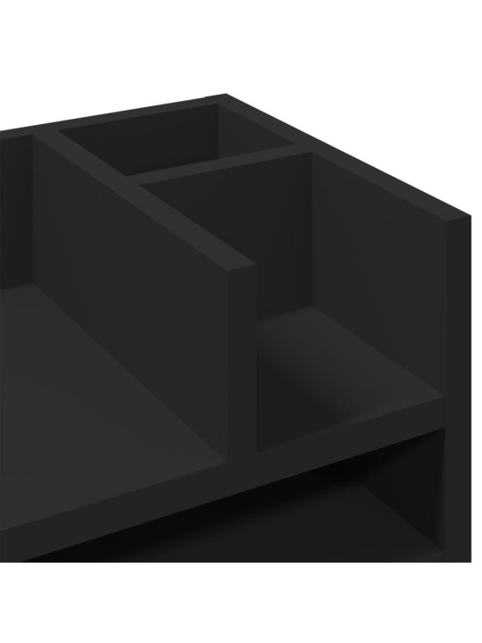Stolní organizér černý 44,5 x 24 x 25 cm kompozitní dřevo