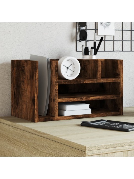 Stolní organizér kouřový dub 44,5 x 24 x 25 cm kompozitní dřevo