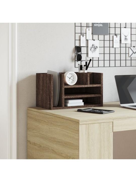Stolní organizér hnědý dub 44,5 x 24 x 25 cm kompozitní dřevo