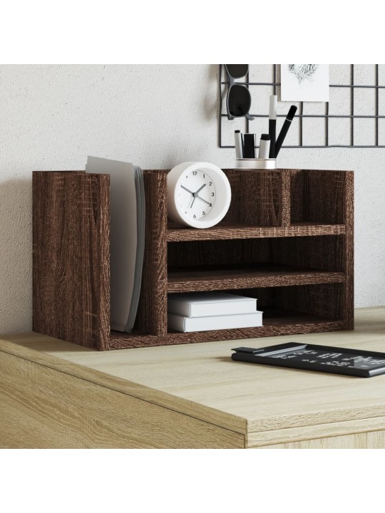 Stolní organizér hnědý dub 44,5 x 24 x 25 cm kompozitní dřevo