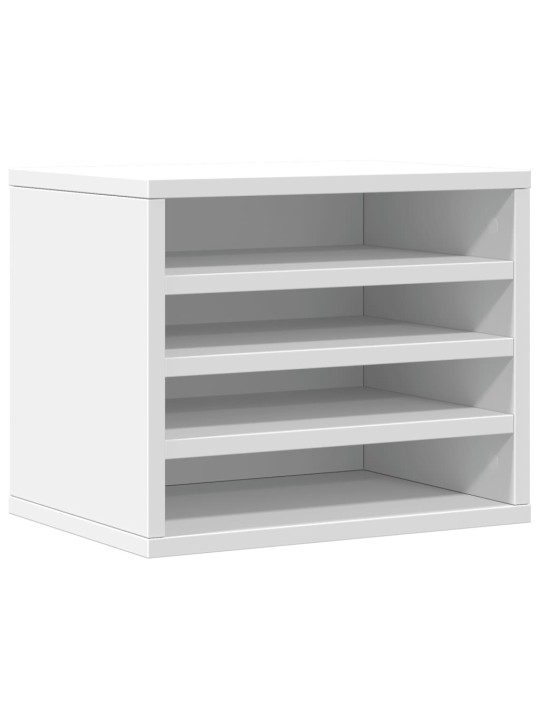Stolní organizér bílý 36 x 26 x 29,5 cm kompozitní dřevo