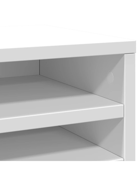 Stolní organizér bílý 36 x 26 x 29,5 cm kompozitní dřevo