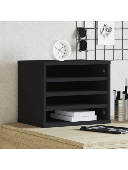 Stolní organizér černý 36 x 26 x 29,5 cm kompozitní dřevo