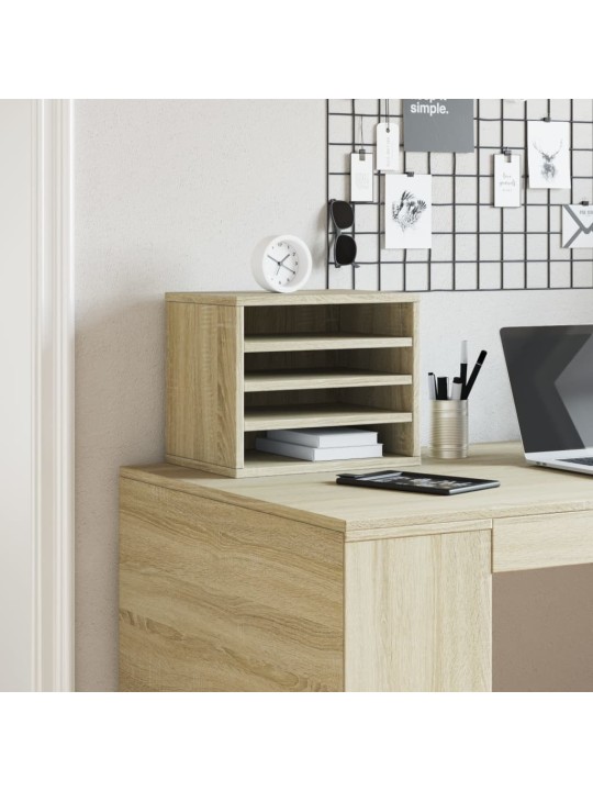 Stolní organizér dub sonoma 36 x 26 x 29,5 cm kompozitní dřevo