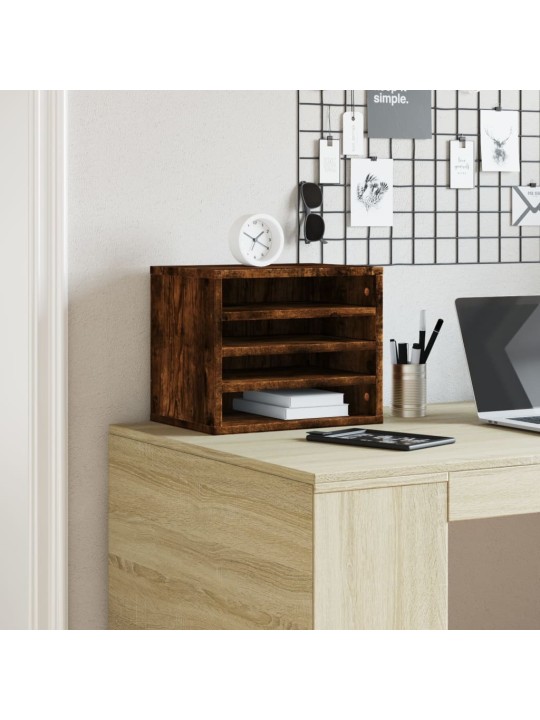Stolní organizér kouřový dub 36 x 26 x 29,5 cm kompozitní dřevo