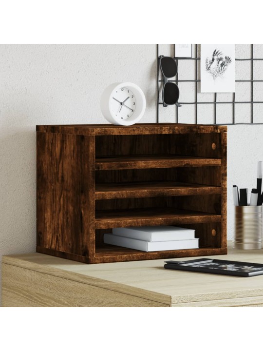 Stolní organizér kouřový dub 36 x 26 x 29,5 cm kompozitní dřevo