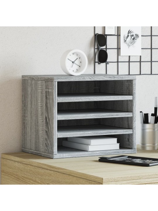Stolní organizér šedý sonoma 36 x 26 x 29,5 cm kompozitní dřevo
