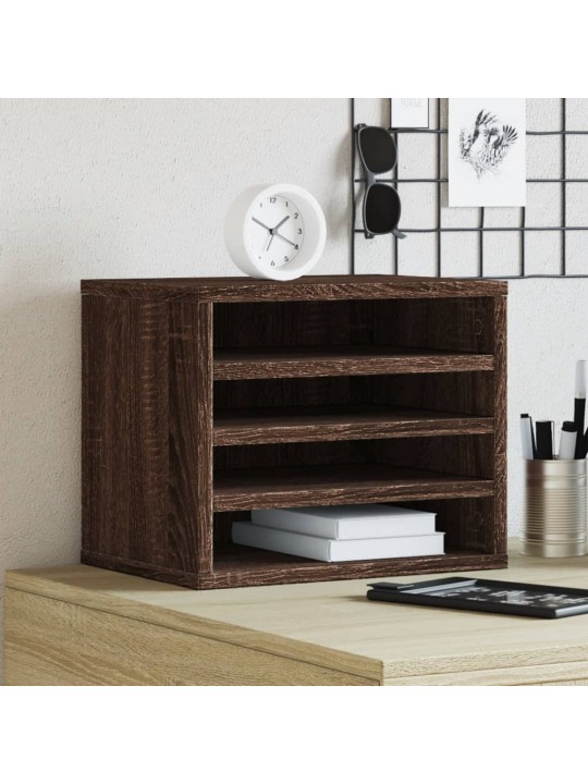 Stolní organizér hnědý dub 36 x 26 x 29,5 cm kompozitní dřevo