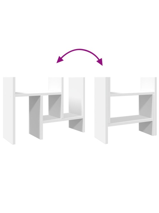 Stolní organizér bílý 34,5 x 15,5 x 35,5 cm kompozitní dřevo