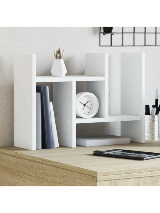 Stolní organizér bílý 34,5 x 15,5 x 35,5 cm kompozitní dřevo