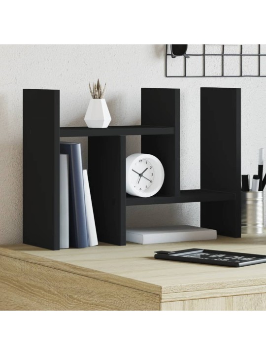 Stolní organizér černý 34,5 x 15,5 x 35,5 cm kompozitní dřevo