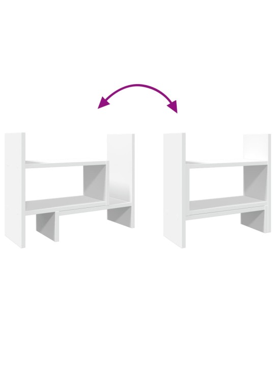 Stolní organizér bílý 38,5 x 17 x 39 cm kompozitní dřevo