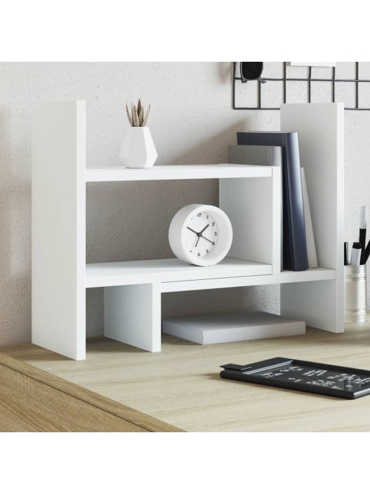 Stolní organizér bílý 38,5 x 17 x 39 cm kompozitní dřevo