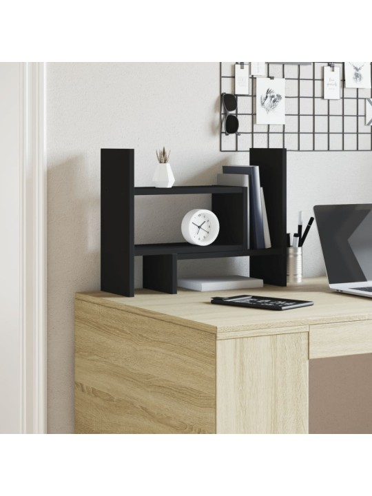 Stolní organizér černý 38,5 x 17 x 39 cm kompozitní dřevo
