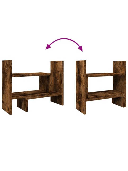 Stolní organizér kouřový dub 38,5 x 17 x 39 cm kompozitní dřevo