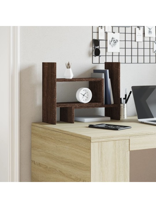 Stolní organizér hnědý dub 38,5 x 17 x 39 cm kompozitní dřevo
