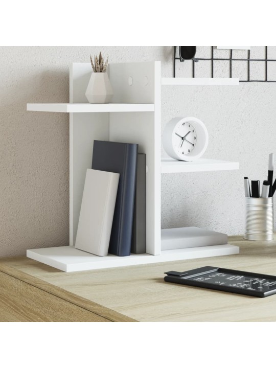 Stolní organizér bílý 42 x 21,5 x 42 cm kompozitní dřevo