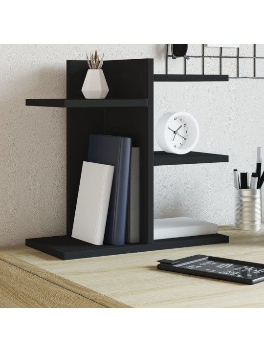 Stolní organizér černý 42 x 21,5 x 42 cm kompozitní dřevo