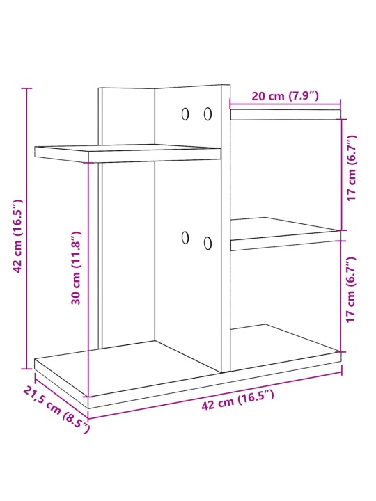 Stolní organizér dub sonoma 42 x 21,5 x 42 cm kompozitní dřevo
