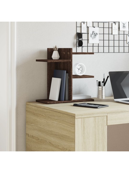Stolní organizér hnědý dub 42 x 21,5 x 42 cm kompozitní dřevo