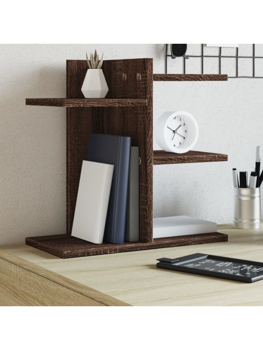 Stolní organizér hnědý dub 42 x 21,5 x 42 cm kompozitní dřevo