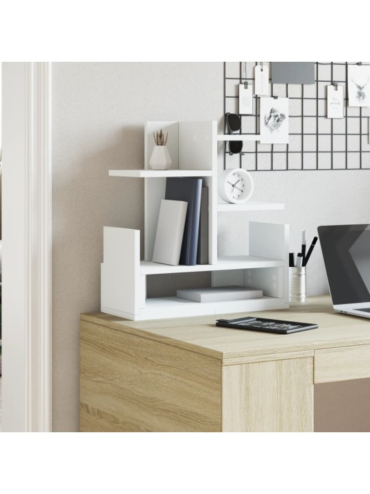 Stolní organizér bílý 49 x 20 x 52,5 cm kompozitní dřevo
