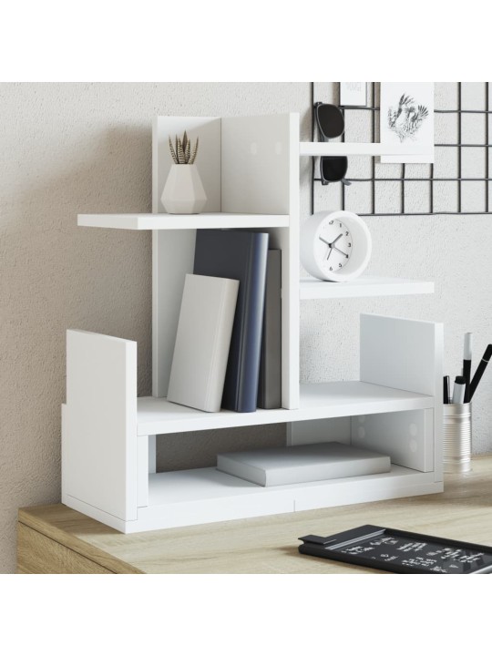 Stolní organizér bílý 49 x 20 x 52,5 cm kompozitní dřevo