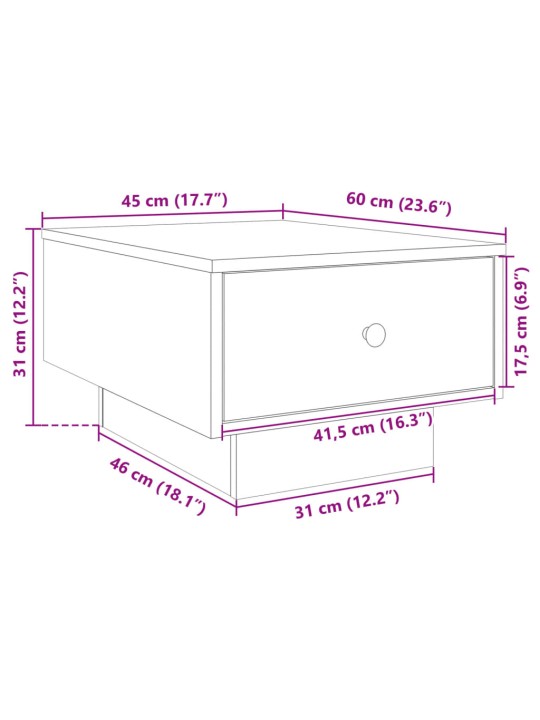 Konferenční stolek betonově šedý 60x45x31 cm kompozitní dřevo