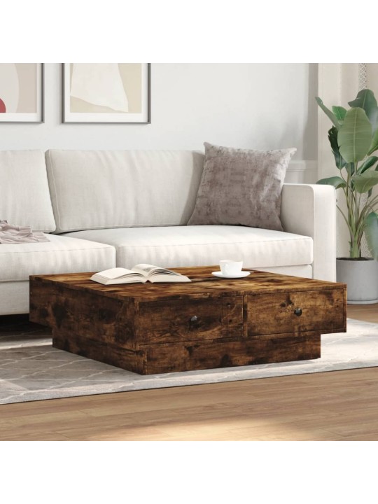 Konferenční stolek kouřový dub 90 x 90 x 28 cm kompozitní dřevo