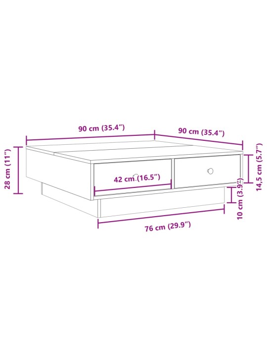 Konferenční stolek kouřový dub 90 x 90 x 28 cm kompozitní dřevo