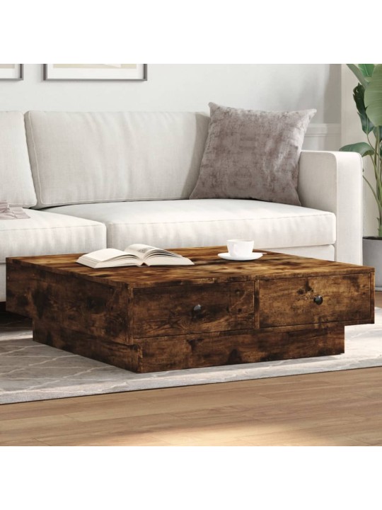 Konferenční stolek kouřový dub 90 x 90 x 28 cm kompozitní dřevo