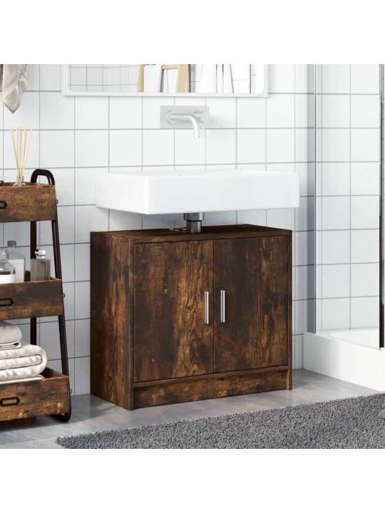 Skříňka pod umyvadlo kouřový dub 63x29x55 cm kompozitní dřevo